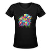 Paint Splash Women's Deep V-neck T-shirt