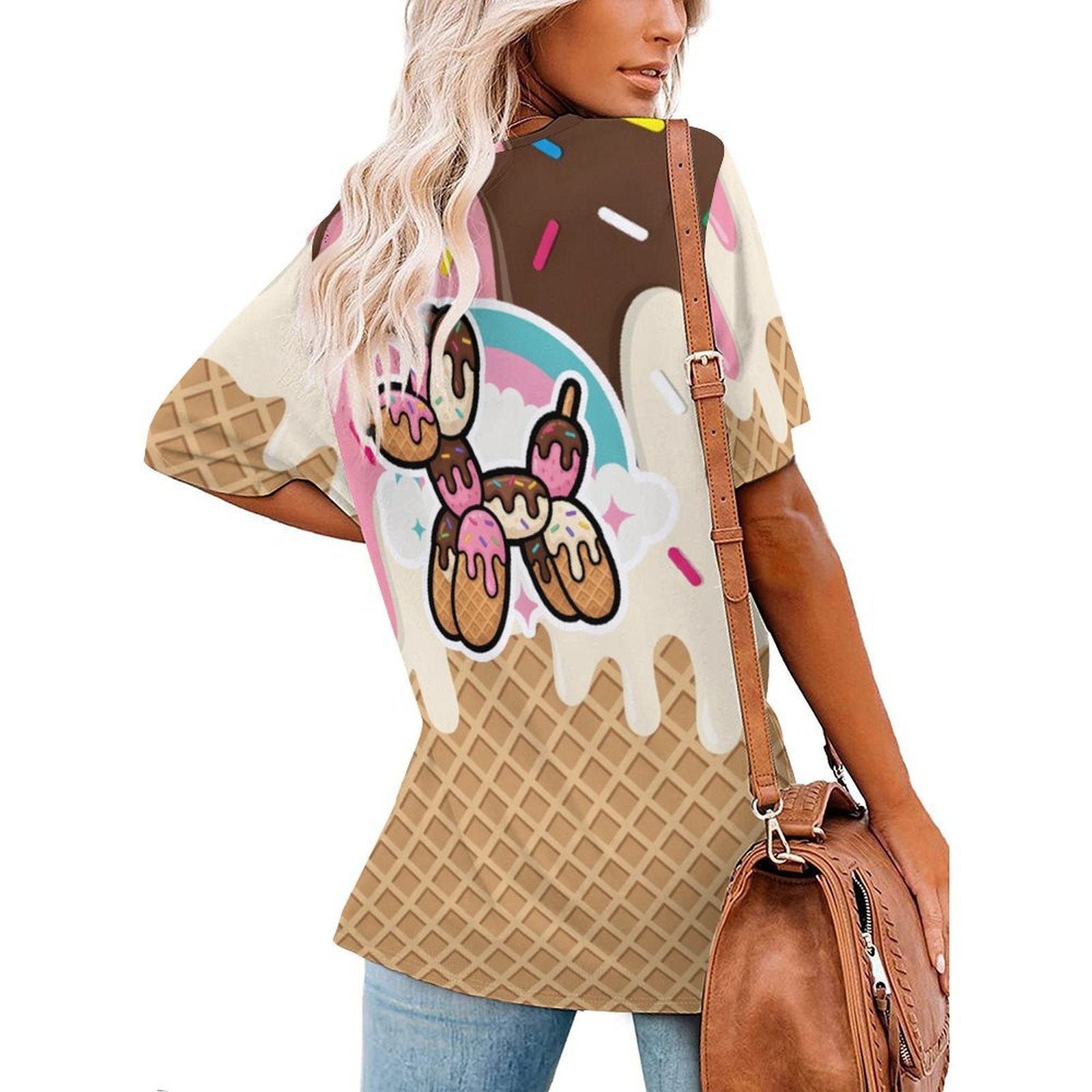 Drip Dog Women's Ice Silk V-Neck Tops